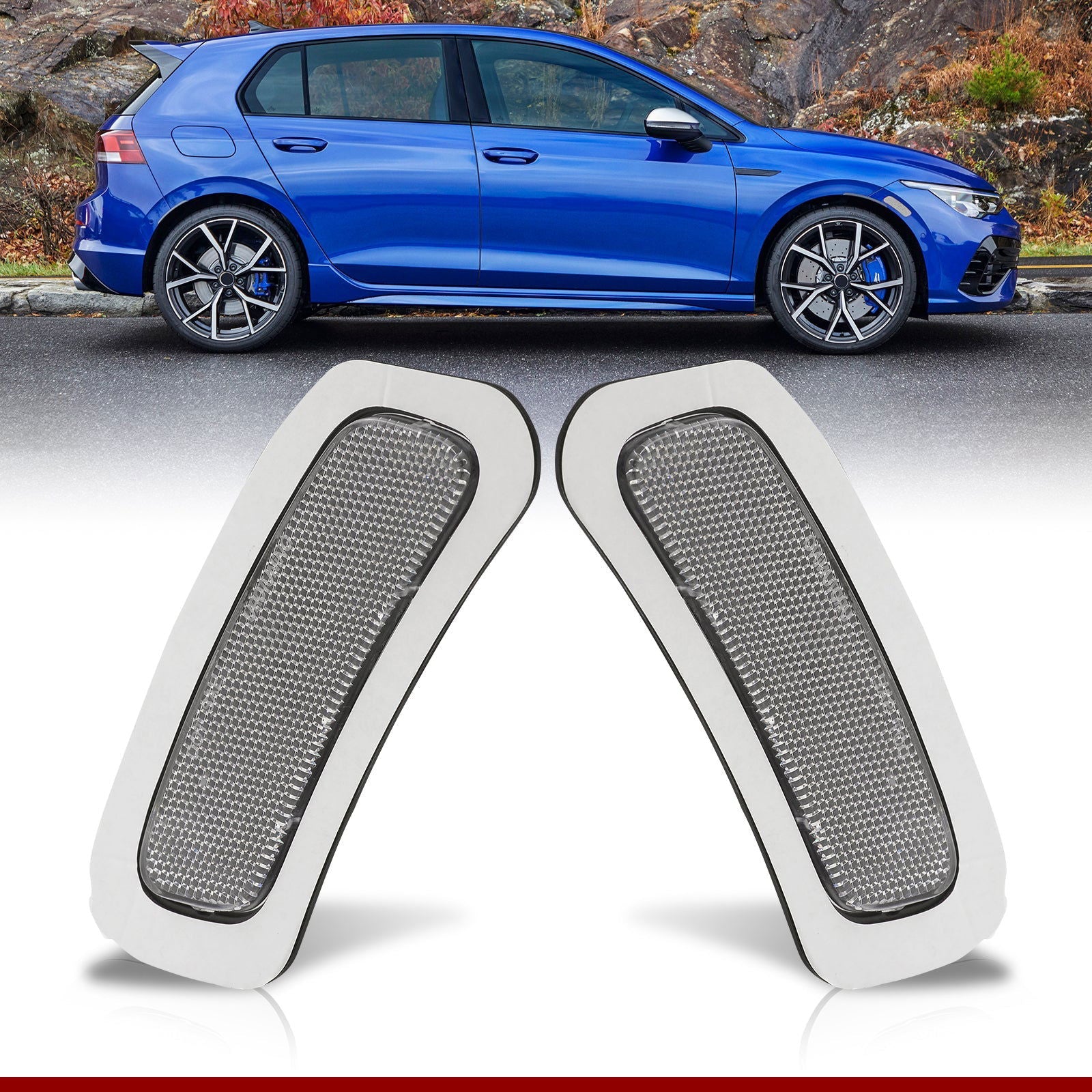 Volkswagen Golf MK8 2022-2024 / GTI MK8 2022-2024 Front Bumper Side Marker Reflector Lights Clear Len - Parts Agent