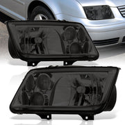 Volkswagen Jetta 1999-2004 Factory Style Headlights + Euro Fogs Chrome Housing Smoke Len Clear Reflector - Parts Agent