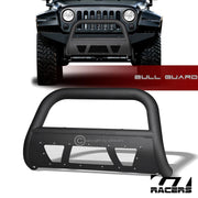 2010-2018 Jeep Wrangler Matte Blk Studded Mesh Bull Bar Brush Bumper Guard