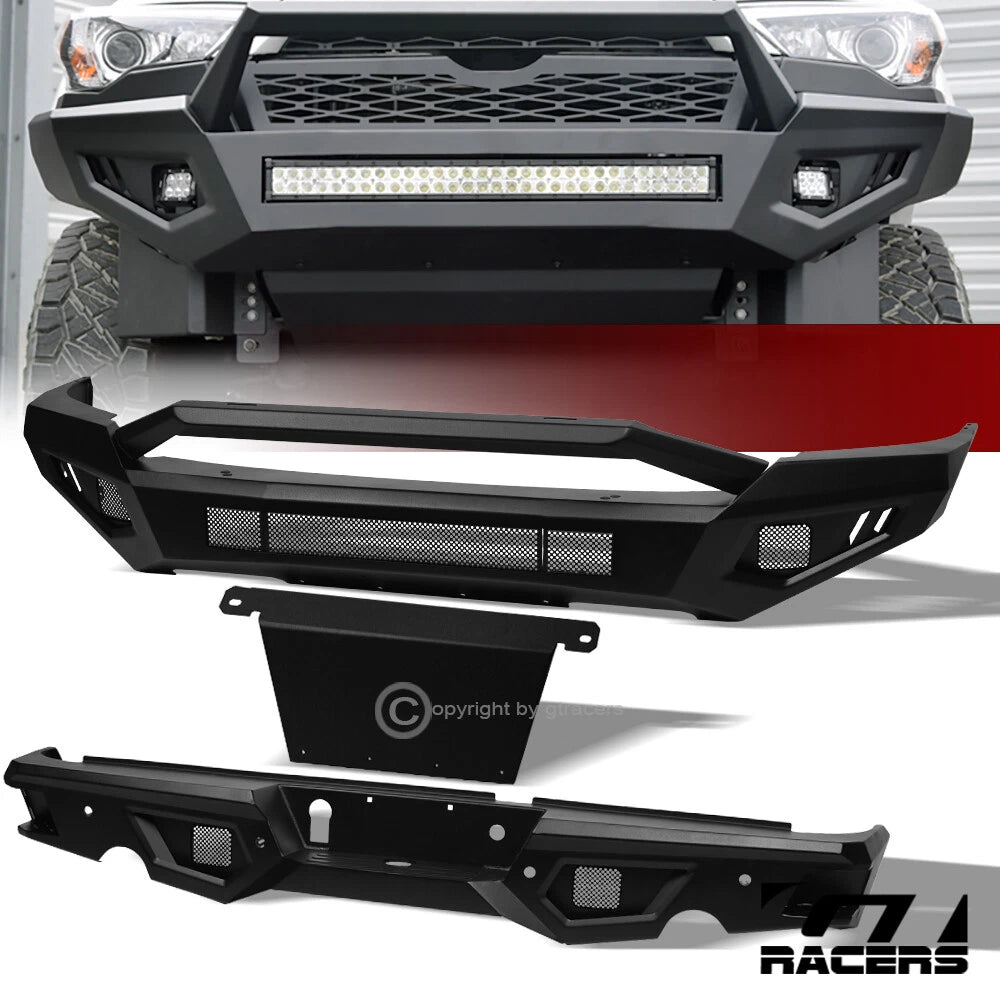 09-12 Ram 1500 Matte Blk Full Width Front & Rear Bumper+Hoop Bar+Skid Plate