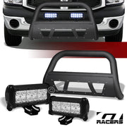 06-08 Dodge Ram 1500 Matte Black Studded Mesh Bull Bar+36W CREE LED Lights