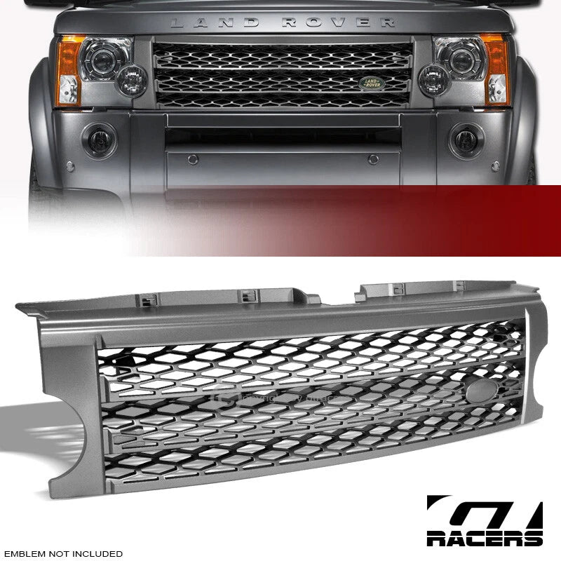 2005-2009 Land Rover Lr3 Discovery 3 Grey Sport Mesh Front Bumper Grille
