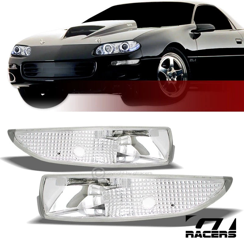1993-2002 Chevy Camaro Chrome Clear Front Signal Parking Bumper Lights K2