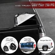 1999-2007 Silverado/Sierra Truck 6.5 Ft Bed Snap-On Tonneau Cover+LED Lights
