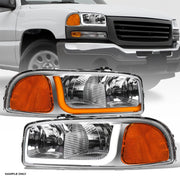 Switchback Sequential 1999-2006 Sierra/Yukon Chrome Headlight w/LED Tube Bar