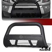 2016-2024 Titan XD Matte Blk Studded Mesh Bull Bar Push Bumper Grille Guard
