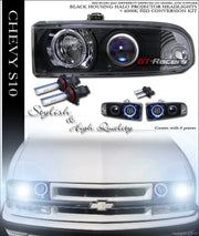 6000K Hid Xenon Black Halo Projector Headlights Ks 98-04 S10 Pickup Blazer