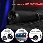 2009-2018 Dodge Ram 6.4 Ft Truck Bed Lock & Roll-Up Tonneau Cover+LED Lights