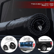 2019-2024 Ram 1500 5.7 Ft Short Bed Lock & Roll Up Tonneau Cover+LED Light