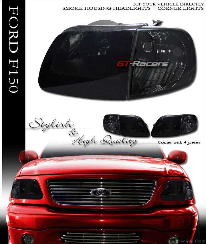 1997-2003 Ford F150 Smoke Housing Headlights Signal Parkinig Corner Lamps K2