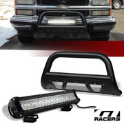 1988-2000 GMC C10 C/K Textured Black Studded Mesh Bull Bar+120W LED Light