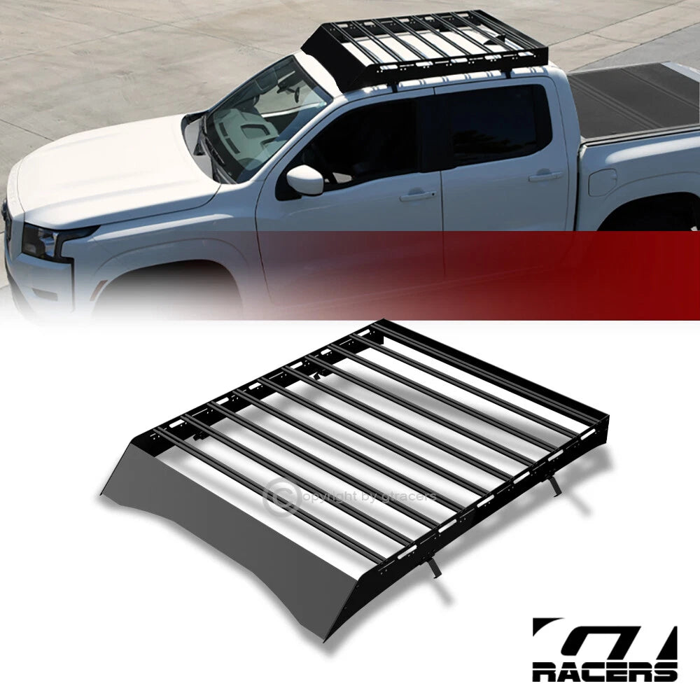 2019-2023 Ram 1500 Crew Black Modular Window Frames Roof Basket+Wind Fairing