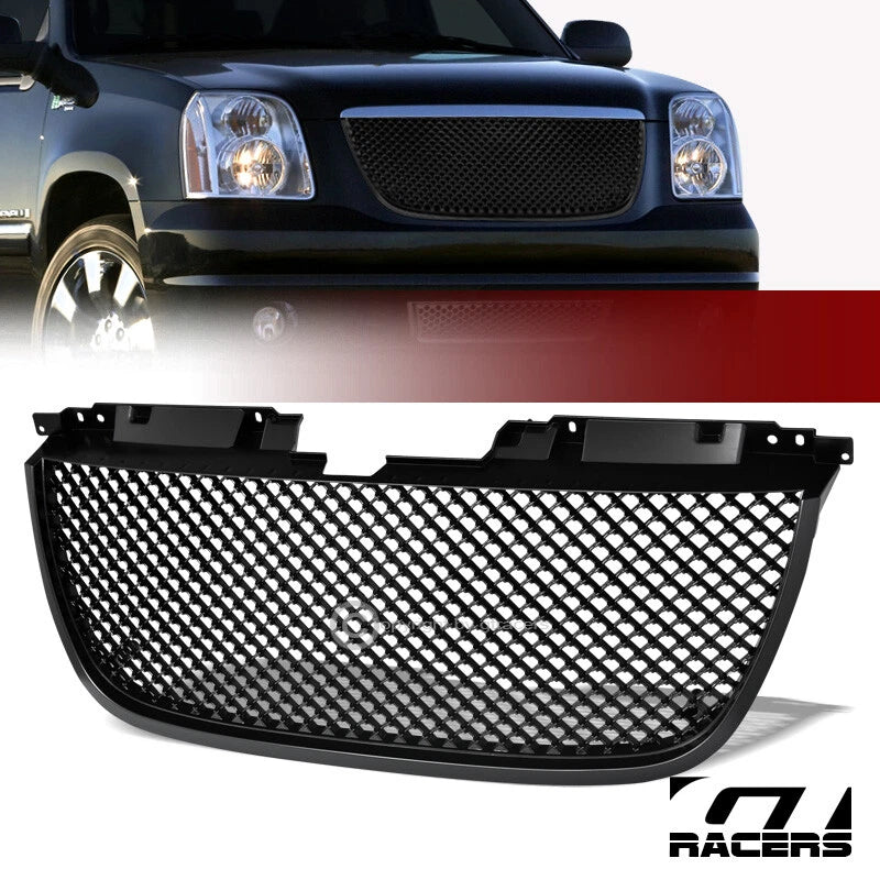 Matte Black 2007-2014 GMC Yukon Denali Luxury Mesh Front Bumper Grill Grille