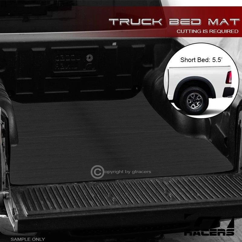 2002-2018 Dodge Ram Rambox 5.7 Ft Rubber Truck Bed Floor Mat Carpet Liner v2