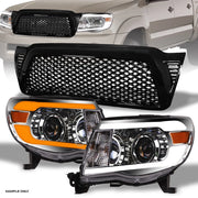 Switchback Sequential 05-11 Tacoma Chrome LED Pro Headlights Am+Blk M Grille