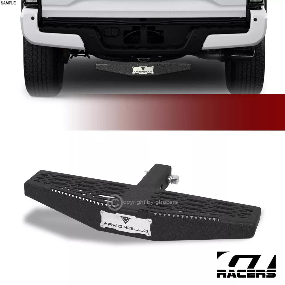 Textured Blk Wide Mesh Style Rear Bumper Trailer Hitch Step+2" Tow Receiver G07