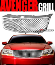 2008-2010 Dodge Avenger Chrome Luxury Mesh Front Hood Bumper Grille Guard