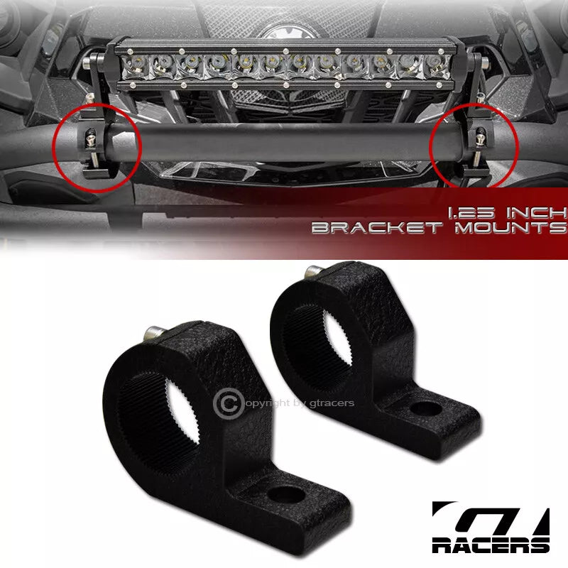 Texture Blk 1.25" Tube Bar Roll Cage Mount Bracket Clamps Led Light Frc G31