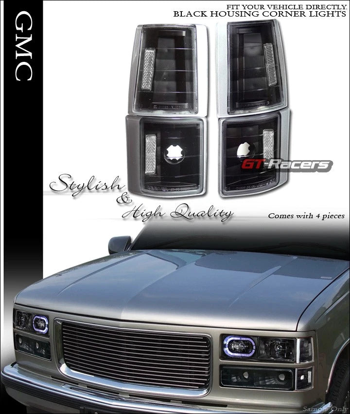 1994-2000 GMC C10 CK C/K Truck/SUV Black Signal Parking Corner Lights Lamps