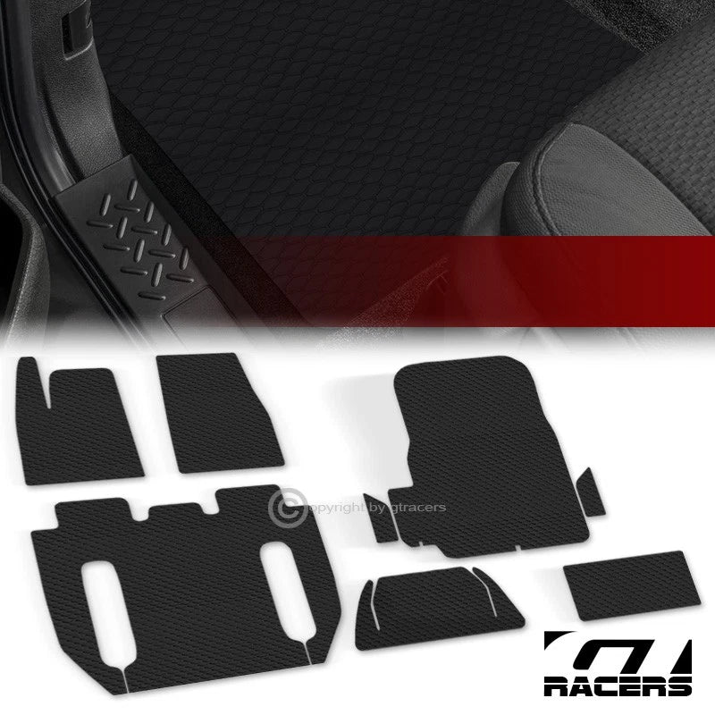 2021-2023 Tesla X 6 Seats Honeycomb Rubber All Weather Floor+Trunk Mats 8pc