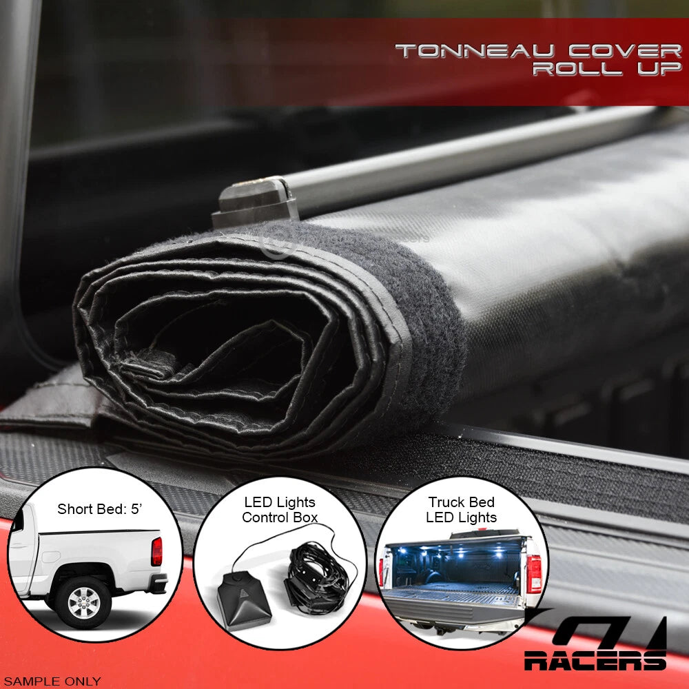 2015-2022 Colorado/Canyon 5' Lo Pro Roll Up Tonneau Cover v2+LED Bed Lights