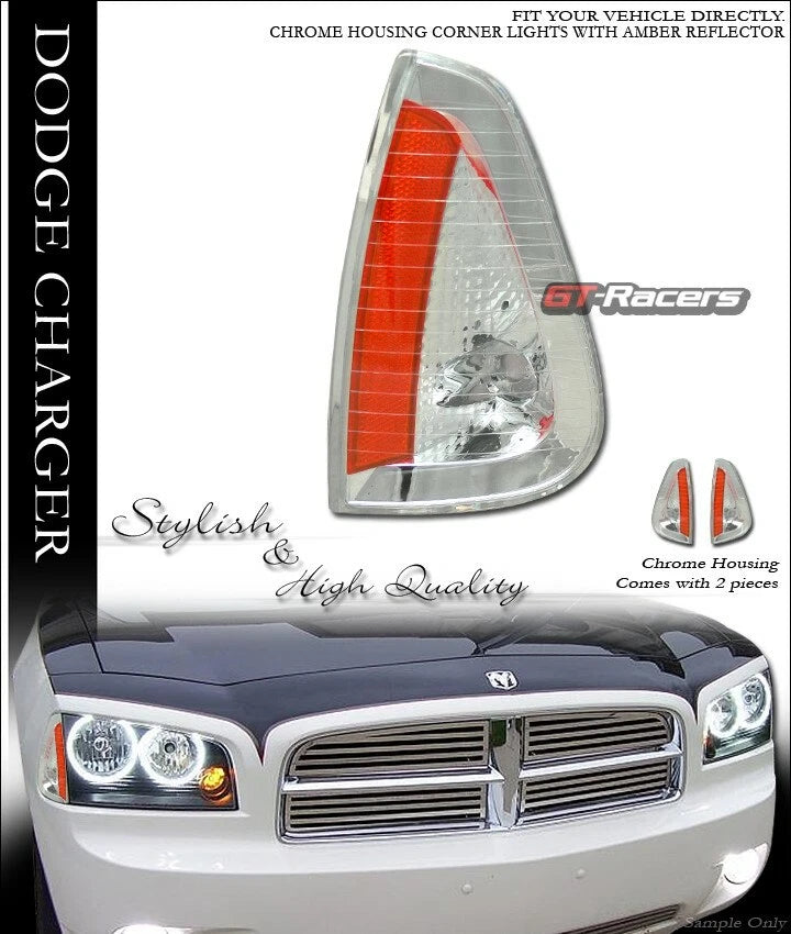 2005/2006-2010 Dodge Charger Chrome Amber Turn Signal Parking Corner Lights