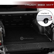 2004-2014 Ford F150 8' Long Cab Blk Rubber Diamond Truck Bed Floor Mat Liner