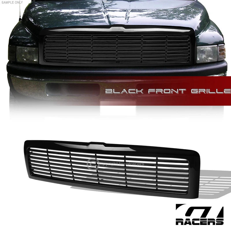 1994-2002 Dodge Ram Glossy Black Horizontal Front Hood Bumper Grille Guard