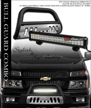 Matte Blk Bull Bar Guard+Skid+120W CREE LED Light 04+ Chevy Colorado/Canyon