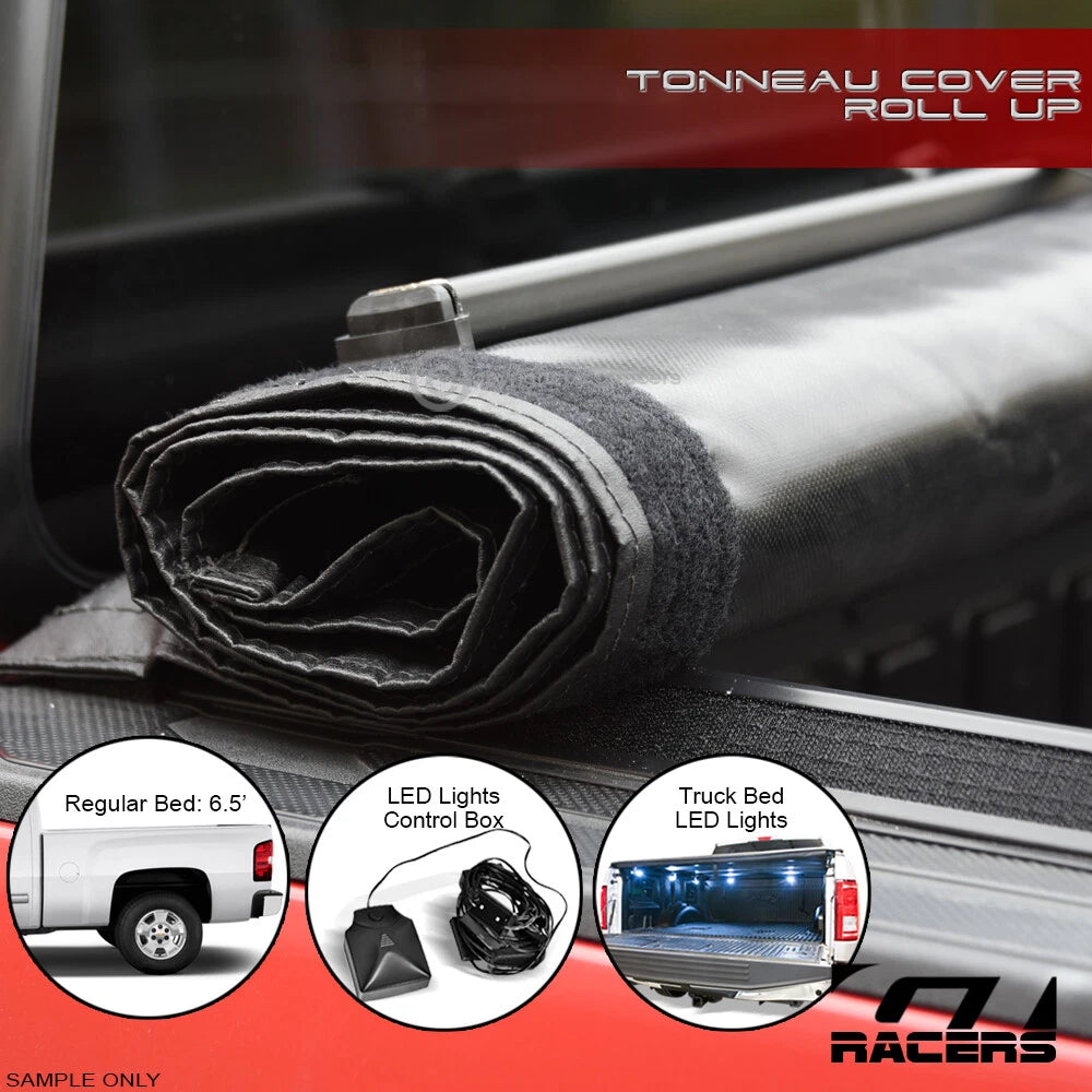 07-14 Silverado/Sierra 6.5 Ft Lo Pro Roll Up Tonneau Cover v2+LED Bed Lights