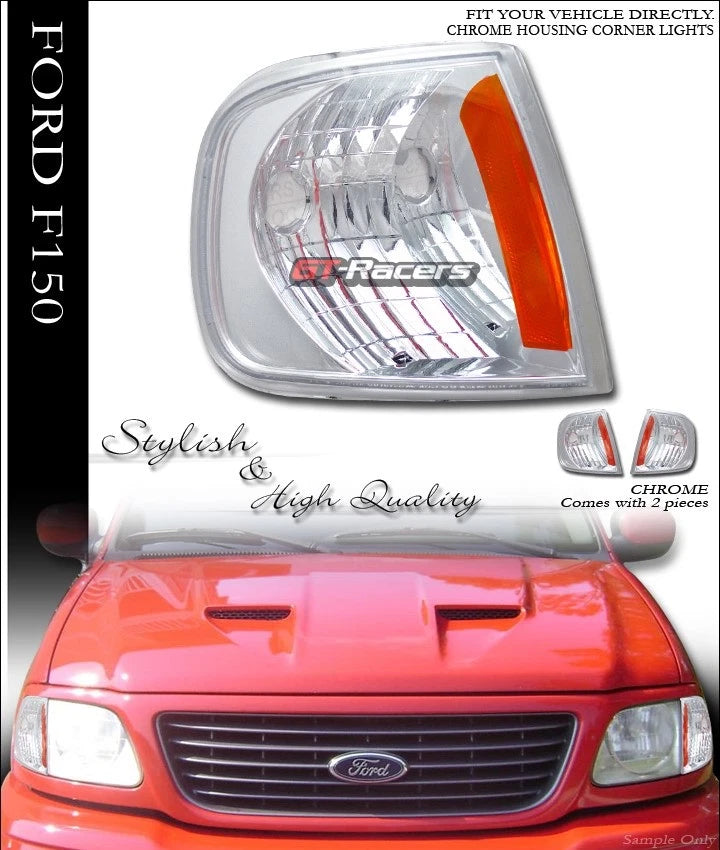 1997-2003 Ford F150/F250/Expedition Chrome Amber Signal Parking Corner Light