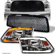 Switchback Sequential 09-12 Ram 1500 Chrome LED Headlights A+Blk Mesh Grille