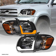 Switchback Sequential 2005-2006 Tundra Crew Blk Headlights+Corner w/LED Tube