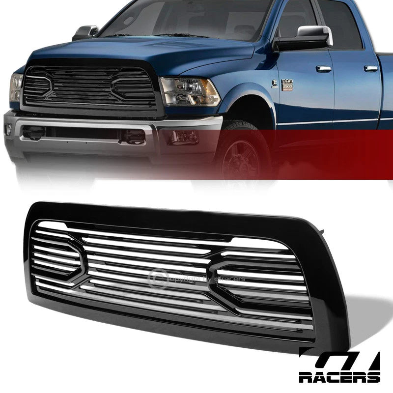 2010-2018 Dodge Ram 2500/3500 Glossy Black Big Horn Front Hood Bumper Grille