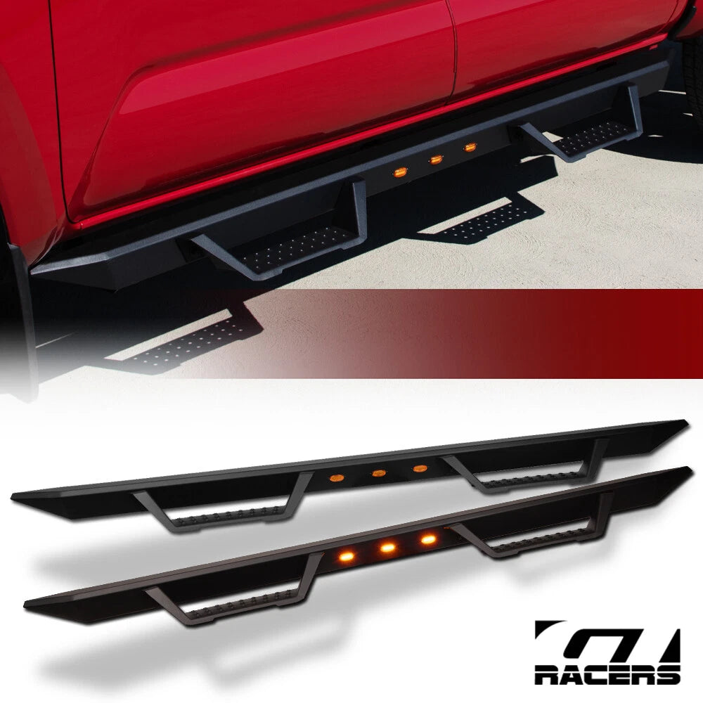 2009-2018 Dodge Ram Crew Matte Black Modular LED Drop Step Nerf Bars Boards