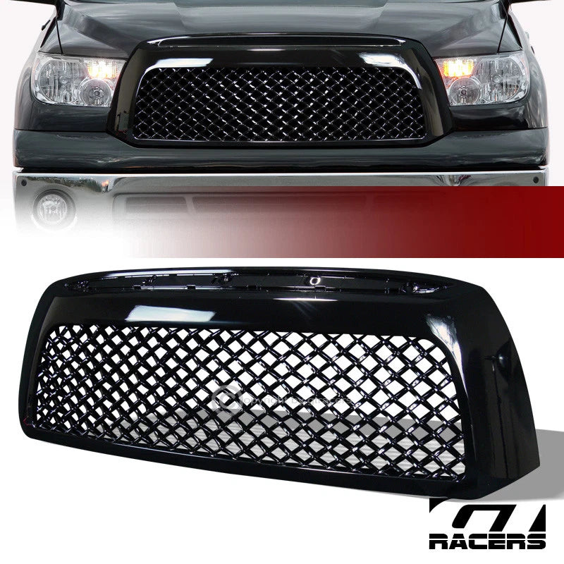 2007-2009 Tundra Gloss Blk Tr-Style Mesh Front Bumper Grill Grille Guard ABS