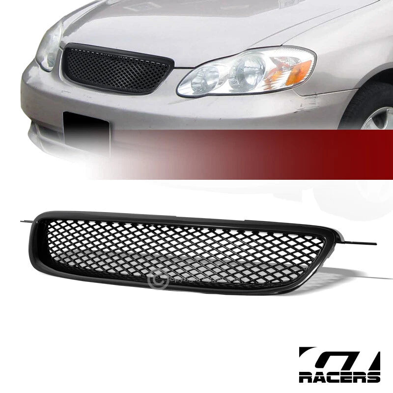 2003-2004 Corolla Jdm Blk Tr-D Sport Mesh Front Hood Bumper Grill Grille ABS