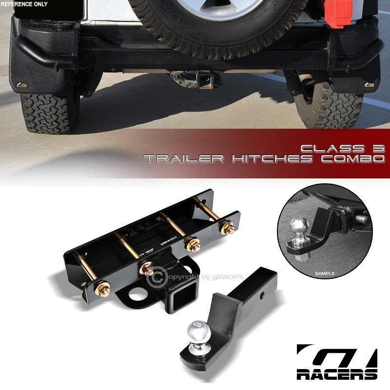 Class 3 Trailer Hitch Receiver+2" Ball Bumper Mount 2007-2018 Jeep Wrangler