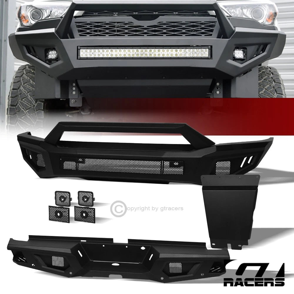 19-23 Ranger Matte Black Front & Rear Bumper+Hoop Bar+Skid Plate+Sensor Kit