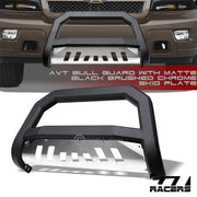 2002-2009 Trailblazer/Envoy Matte Blk AVT Edge Bull Bar Bumper Guard w/Skid