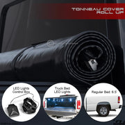 1999-2007 Silverado/Sierra 6.5' Bed Lock & Roll-Up Tonneau Cover+LED Lights