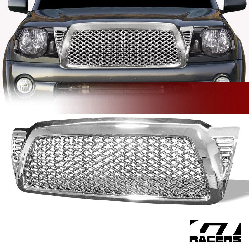 05-11 Toyota Tacoma Chrome Honeycomb Mesh Front Bumper Hood Grill Grille ABS
