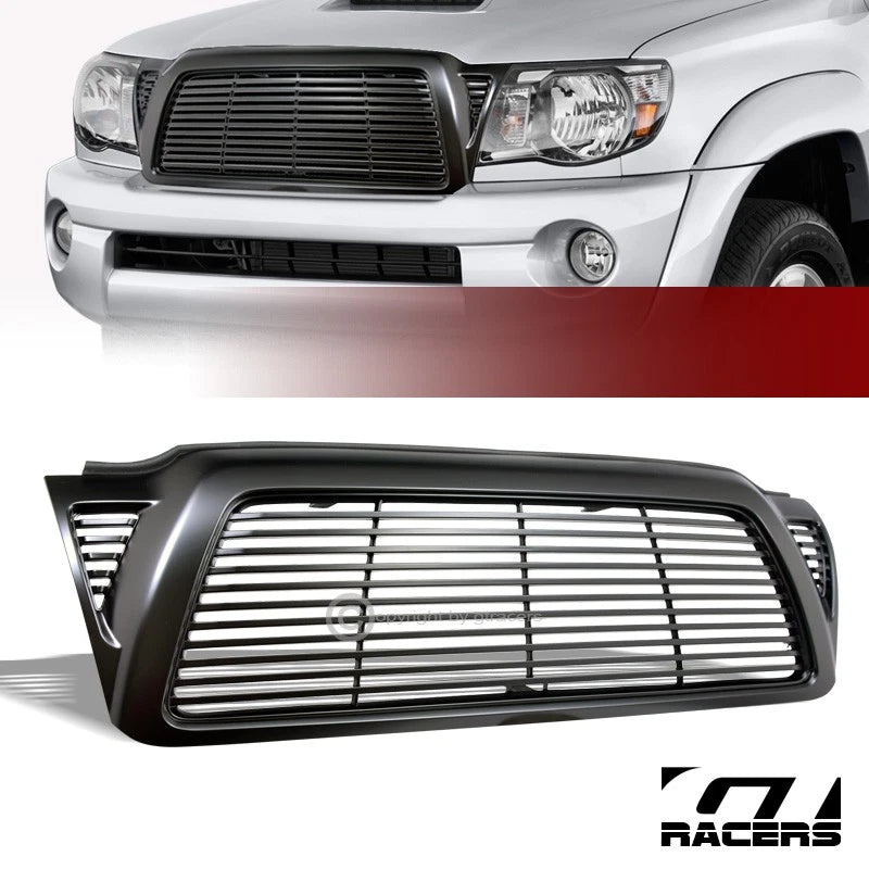 Matte Black 2005-2011 Toyota Tacoma Horizontal Front Bumper Grill Grille ABS