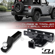 2007-2025 Wrangler Class 3 Blk Trailer Hitch Receiver+2