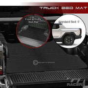 2022-2024 Hummer EV Pickup 5' Rubber Front+Rear Truck Bed Floor Mat Liner v2