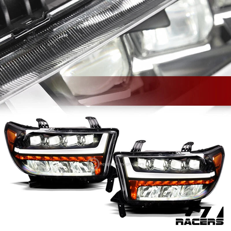07-13 Tundra/Sequoia Blk Full LED Sequential Tube Quad Projector Headlights