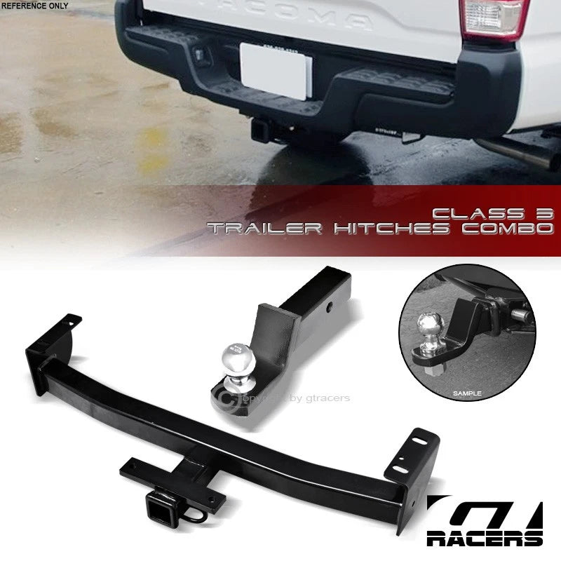 2016-2023 Toyota Tacoma Class 3 Blk Trailer Hitch Receiver+2" Ball Mount Kit