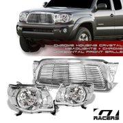 Chrome Headlights Signal Nb w/Horizontal Bumper Grille 05-11 Toyota Tacoma