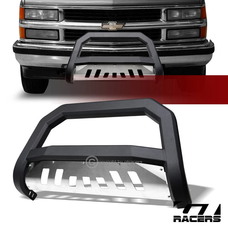1988-2000 Chevy C10 C/K Silverado Matte Black/Skid AVT Bull Bar Bumper Guard