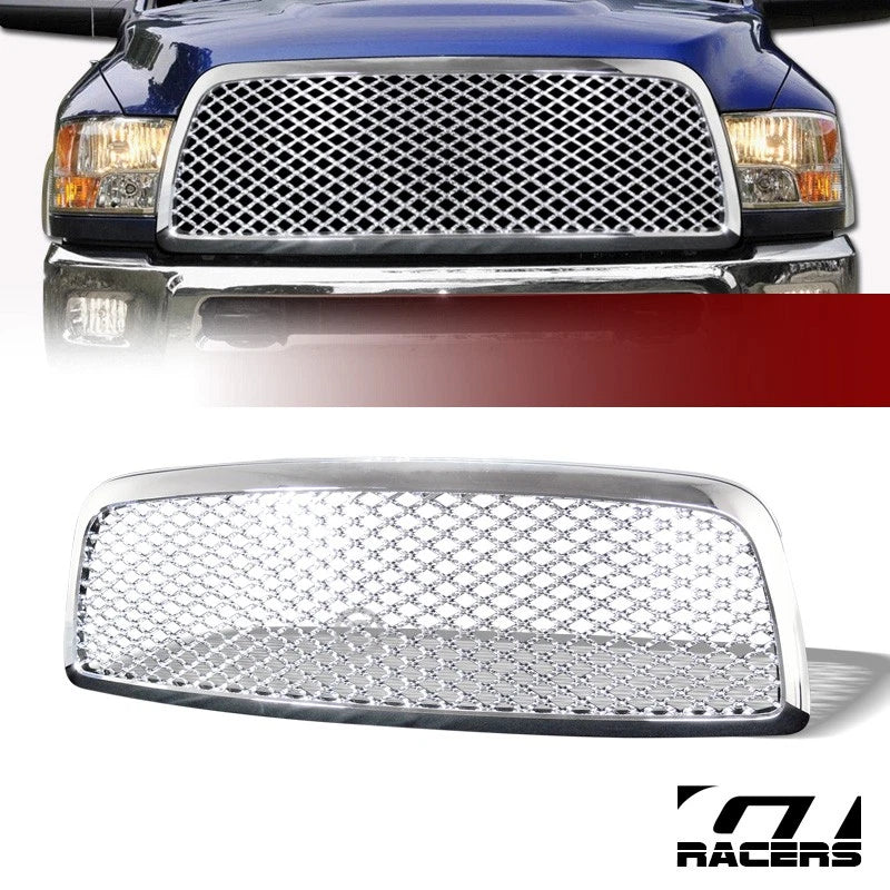 2009-2012 Dodge Ram 1500 Chrome Luxury Mesh Front Hood Bumper Grill Grille